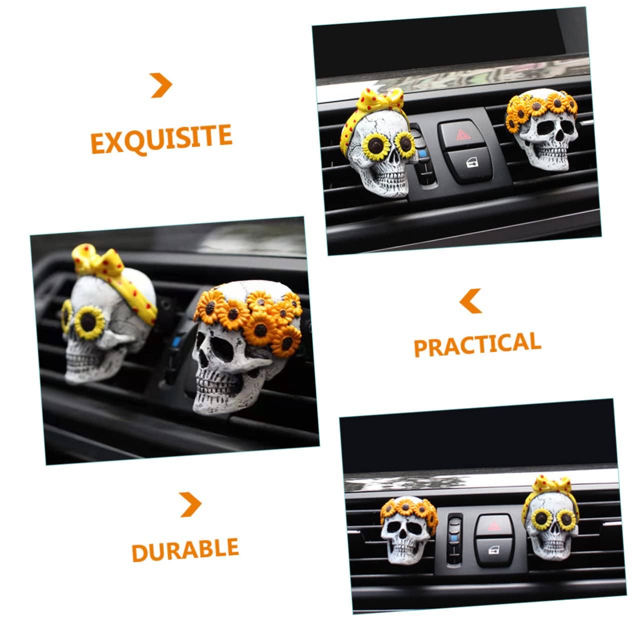 iplusmile 6pezzi Clip Decorativa Per Profumo Auto Di Aromatizzatore Per Ventilazione Auto Con Design Di Teschio Facile Da Installare Per Amici e Famiglia