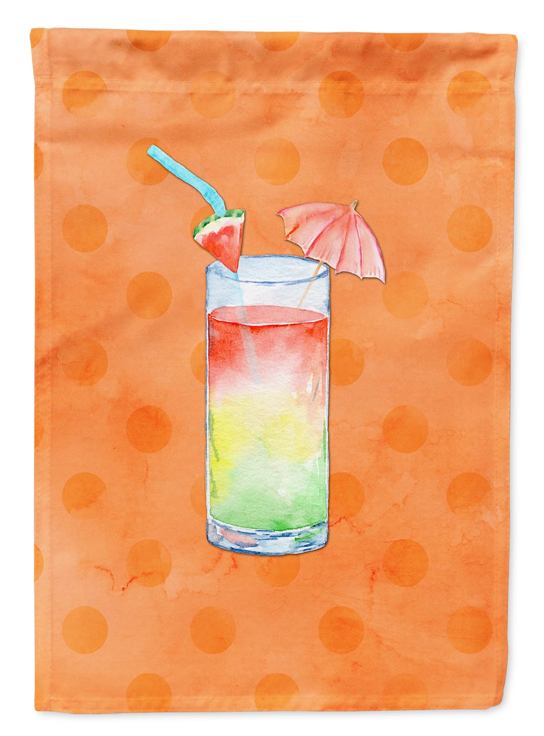 Caroline's Treasures BB8213GF Umberella Cocktail Orange Polkadot Flag Garden Size , Small, multicolor