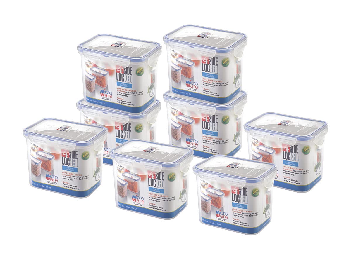 JOYO 4side Locked Airtight Foodgrade Rectangle Container 1000 ml (Set of 4) (B0B8GZT99M) Amazon Price History, Amazon Price Tracker