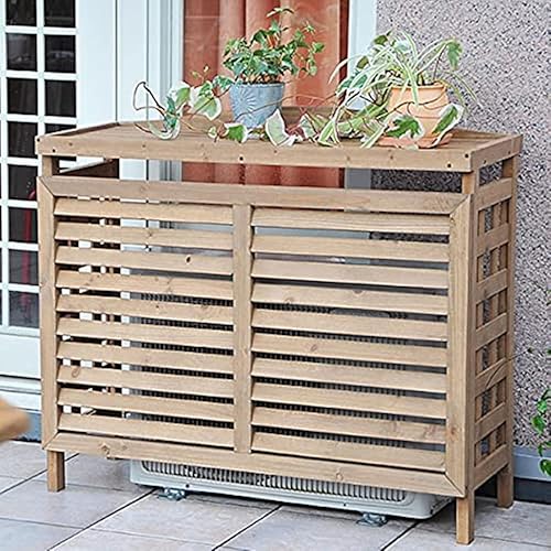 室外機カバー 木製 おしゃれ エアコン室外機カバー 日よけカバー エアコンラック 室外機ラック エアコンカバー