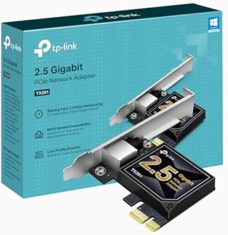 2.5 Gigabit PCI Express Network Adapter, Low-Profile and Full-Height Brackets, Supports Windows 11/10/8.1/8/7, Windows Servers RS 2022/2019/2016/2012 R2/2012/2008 R2, Linux (TX201)