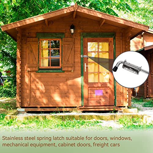 Federriegel Türriegel Riegel aus Edelstahl, 2 Stück Sicherheitstürriegel Türen Tore Riegelschloss für Badezimmer, Toilette, Schuppen, Schlafzimmer, Silber