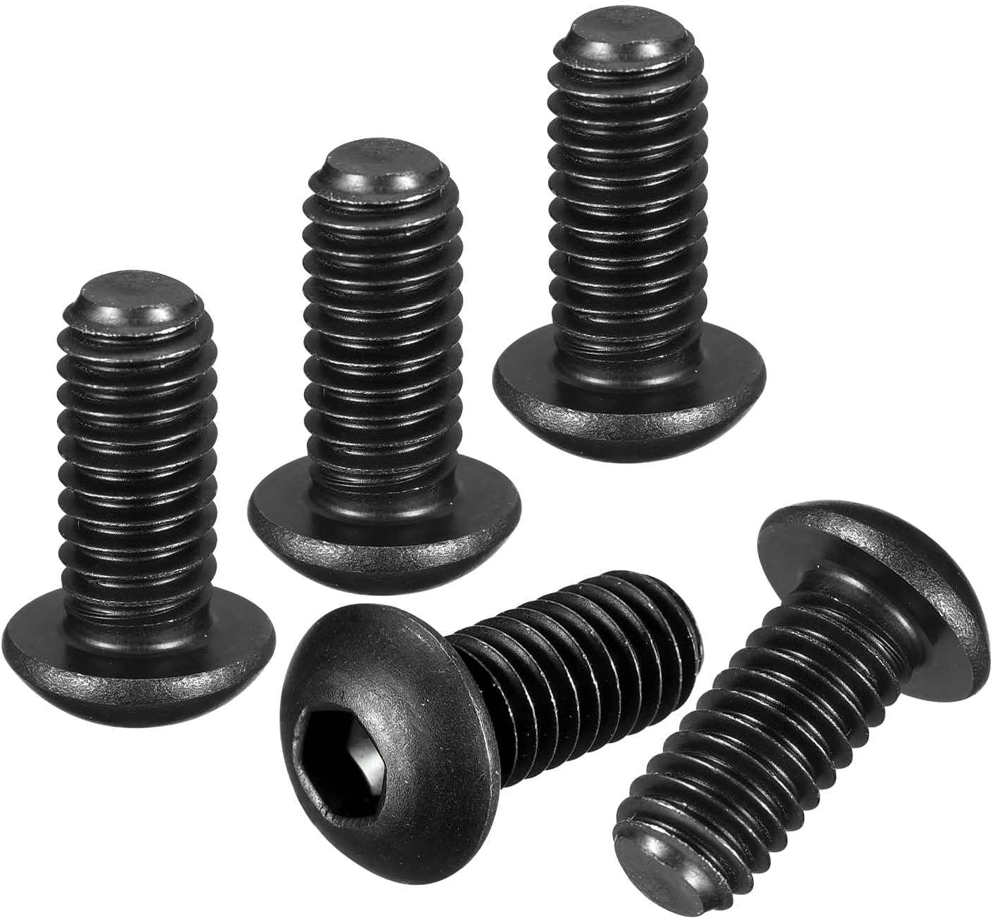 5/16"-18x3/4 Button Head Socket Cap Screws - 40Pack - Good for Road Bicycle, Mountain Bike, Auto, Motorcycle - Carbon Steel Black Oxide - Hex Drive Fasteners