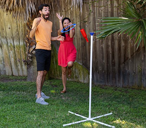 Yard Games Bottle Disc Toss Beersbee Game Set with Soft Touch Flying Ring - Thumbnail 6