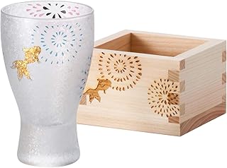 アデリア 日本酒 グラス 枡付き 100ml 金魚花火 プレミアムニッポンテイスト 日本製 6690