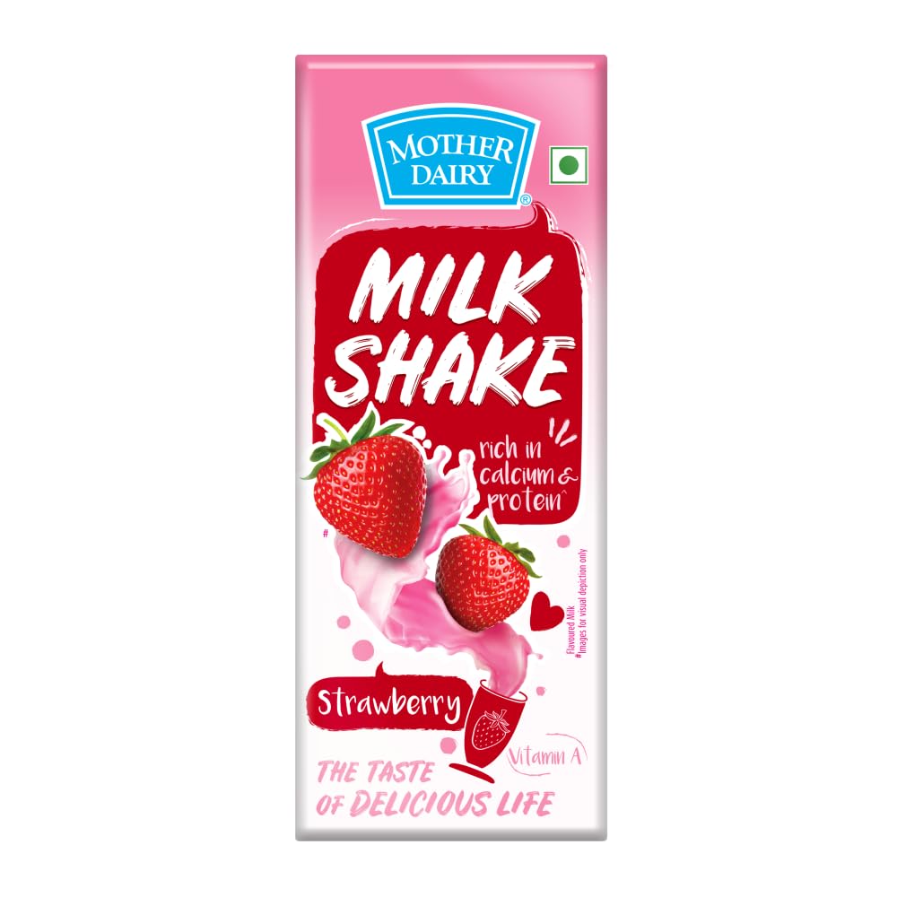 Mother Dairy Strawberry Milkshake, 180ml, Liquid-picture-28