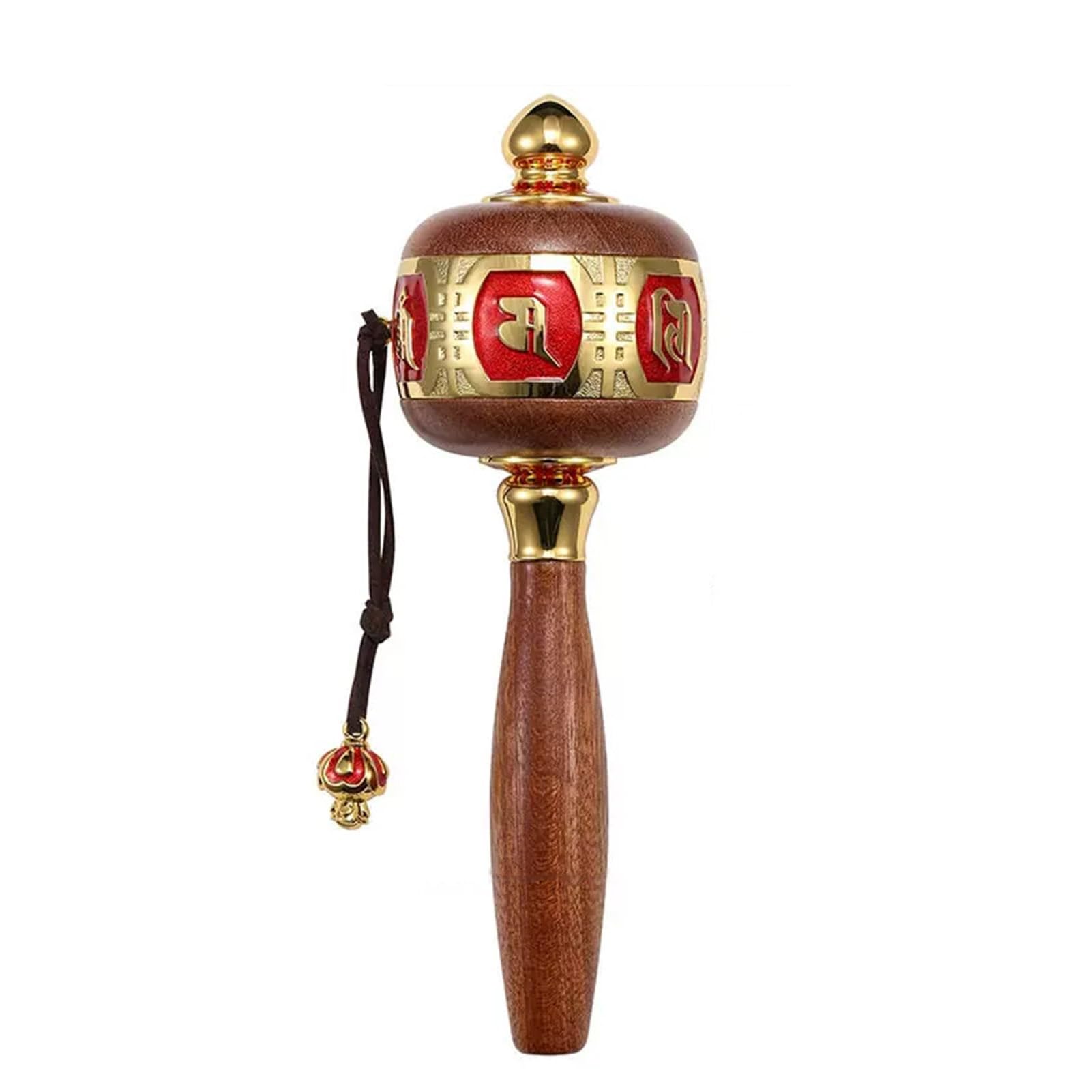 VHJdtE Prayer wheels, Wheel Tibetan Buddhist Hand Held Prayer With 6-Character Truth Multicolor(Red)
