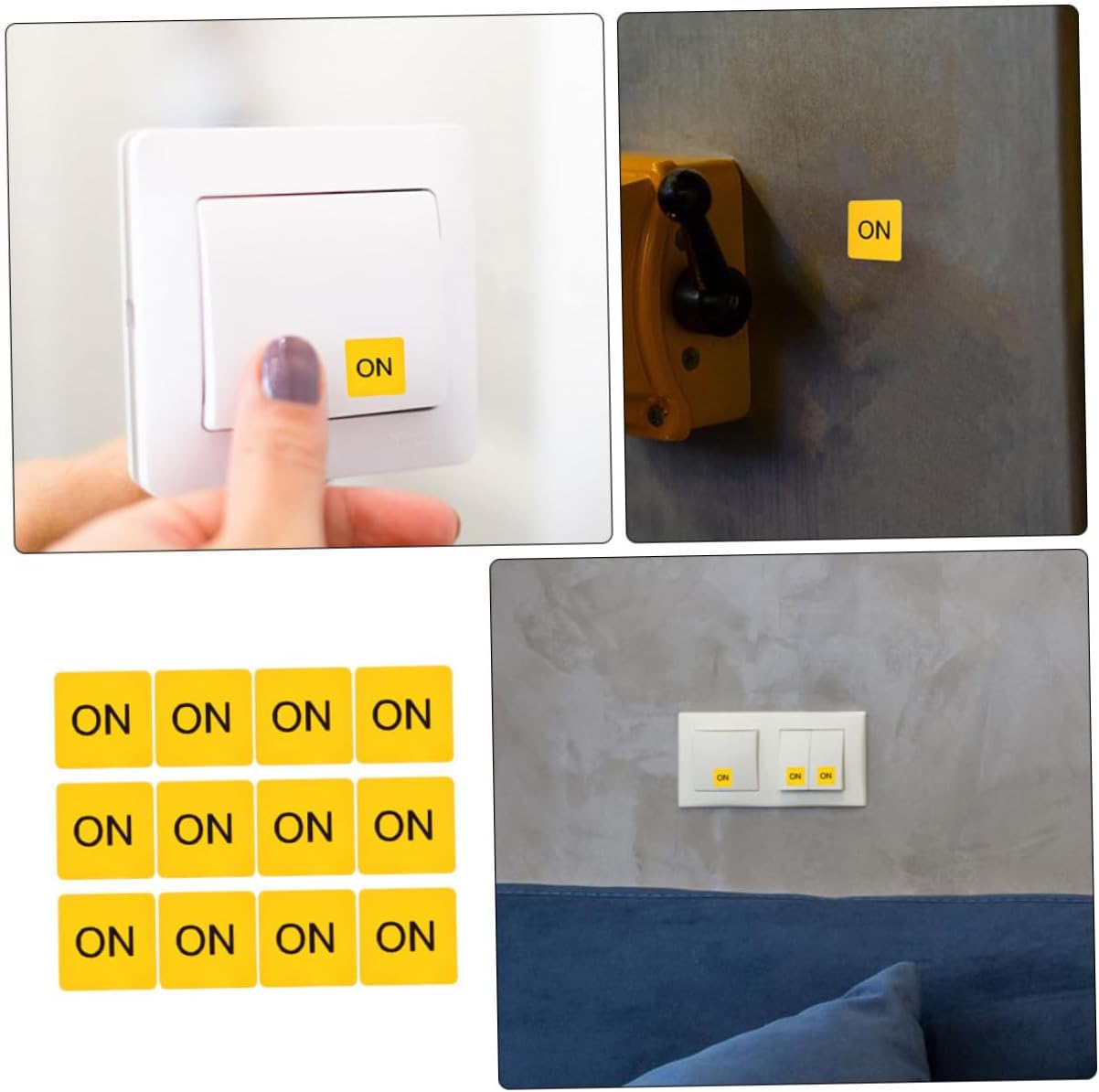 MERRYHAPY Stickers Set 12 Adhesive Device Labels Lightweight PVC for Living Room Kitchen Office Quick Installation