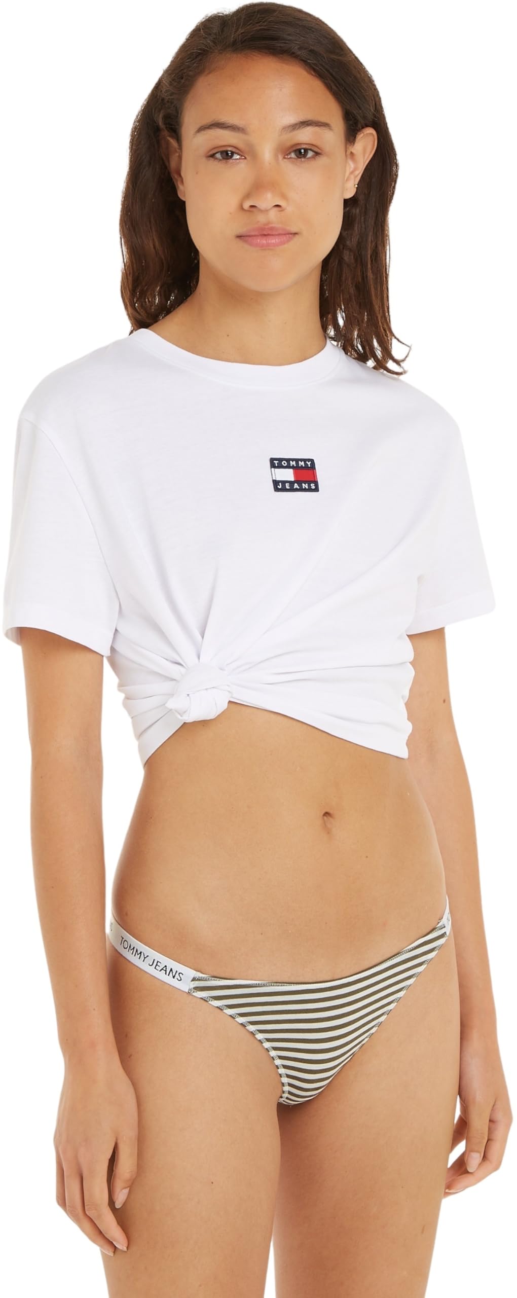 Tommy Jeans Damen String High Leg Thong Print Tanga, Mehrfarbig (Tj Skinny Stripe), XL