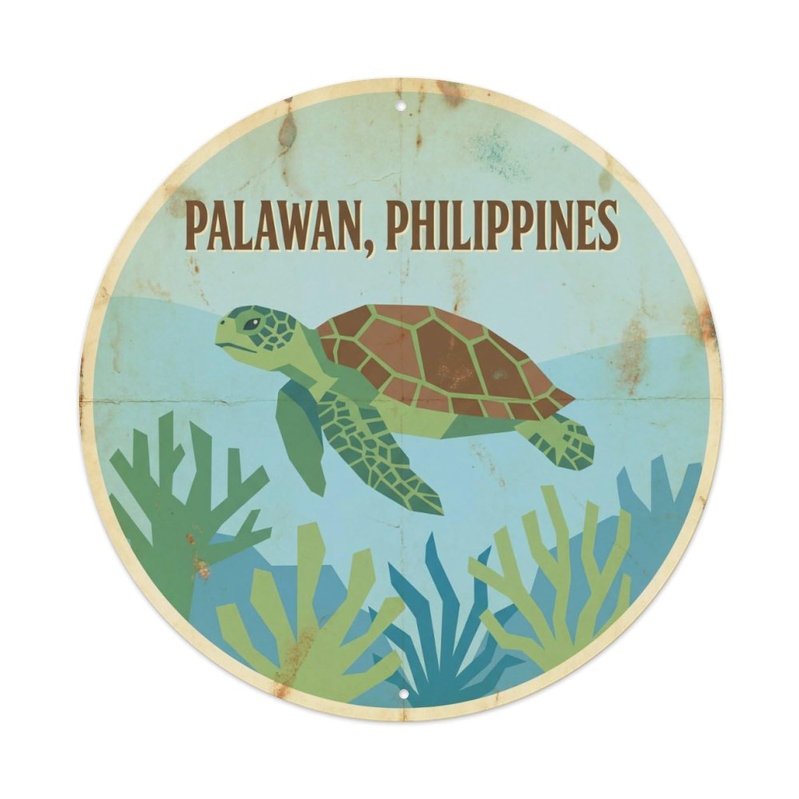 Palawan Sea Turtle Island Adventure Coron Metal Tin Sign