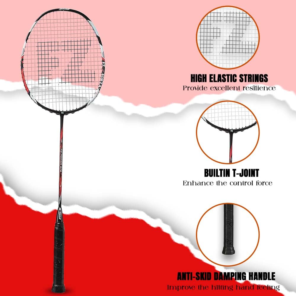 FZ Forza Power 976 Strung Attacking Badminton Racket (Black/Red