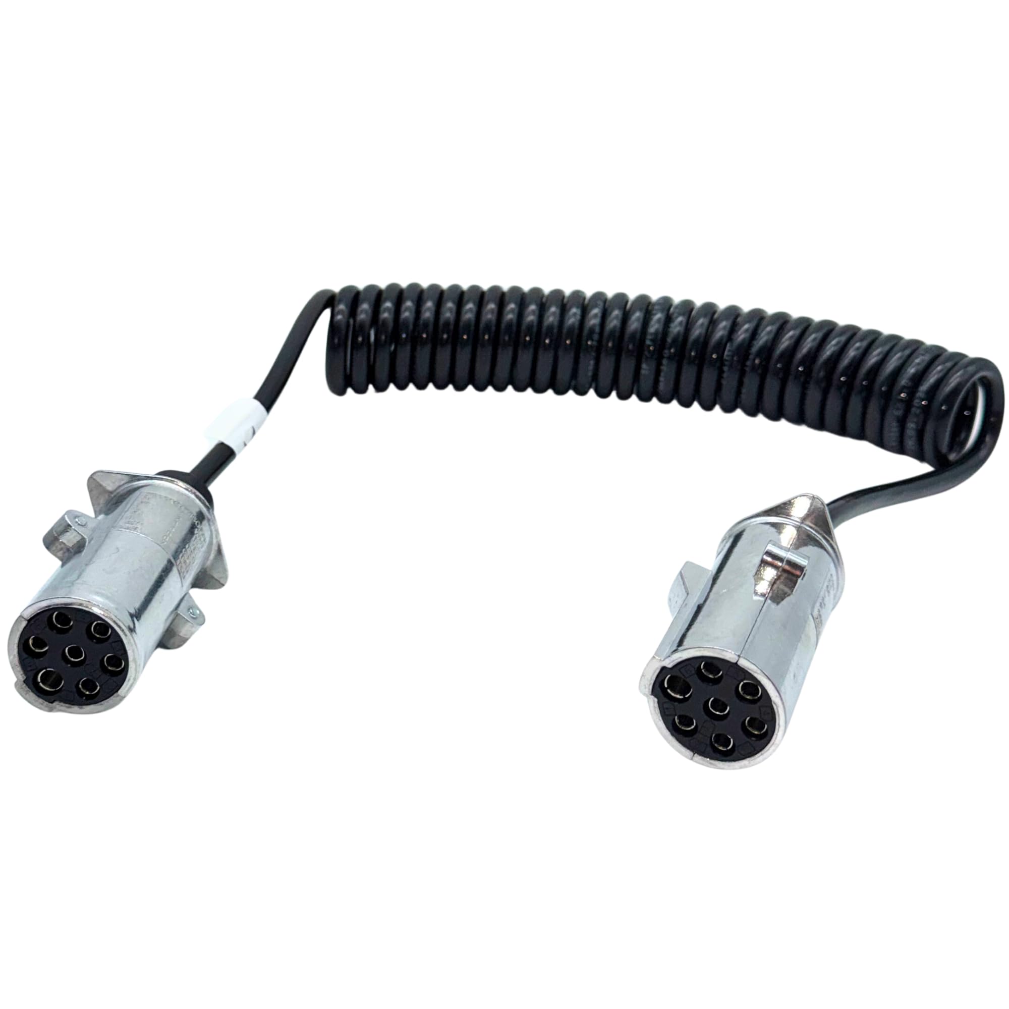 7-biegunowy kabel elektryczny 24 V typu N-Type – aluminiowa wtyczka metalowa – przewód spiralny do samochodów ciężarowych, NFZ, przyczep, traktorów i maszyn rolniczych