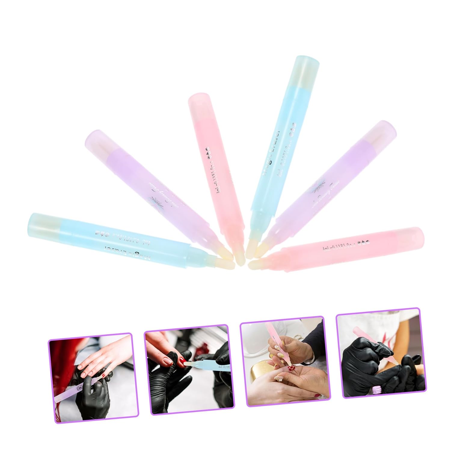 6pcs Nail Polish Remover Pens Nail Art Correction Tools for Manicure with Beveled Tips Compact for Home and Salon Use