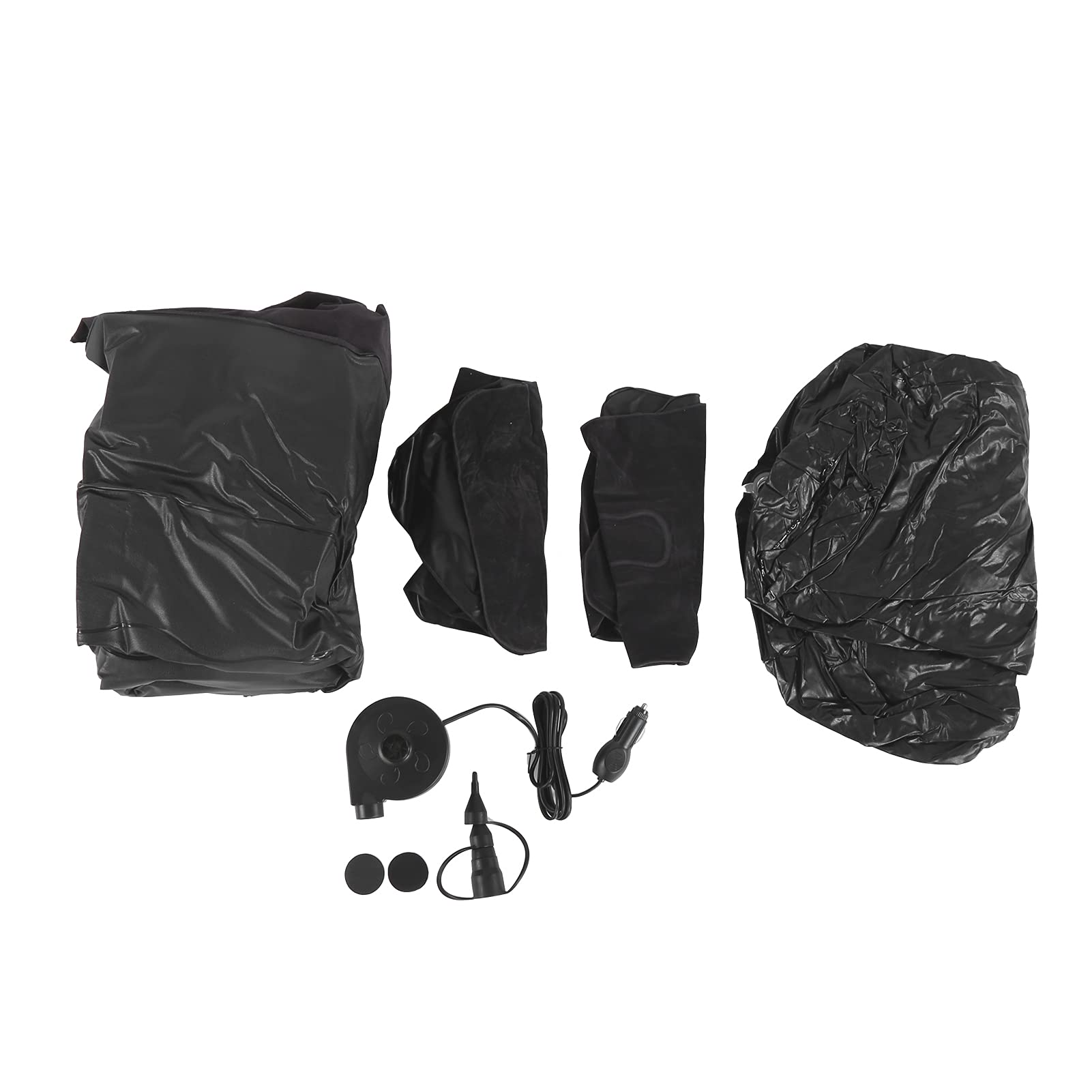 Alomejor Materac Dmuchany Materac Samochodowy Flokowany PVC 174 X 126 Cm Pompa Elektryczna 12 V Blokująca Hałas Wypełniacz Szczelin Płaska Szeroka Powierzchnia do SUV MPV RV Travel Camping (BLACK)