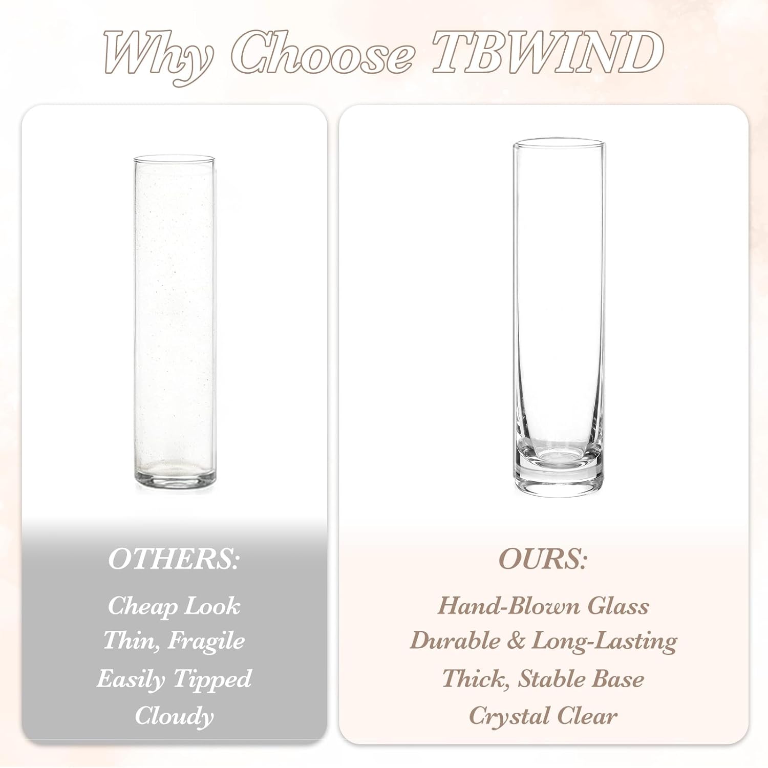 12pcs Glass Cylinder Bud Vases for Centerpieces, 7.5 Inch Clear Slim Flower Vases for Single Stems, Small Glass Vases in Bulk for Wedding Table Party Home Decor