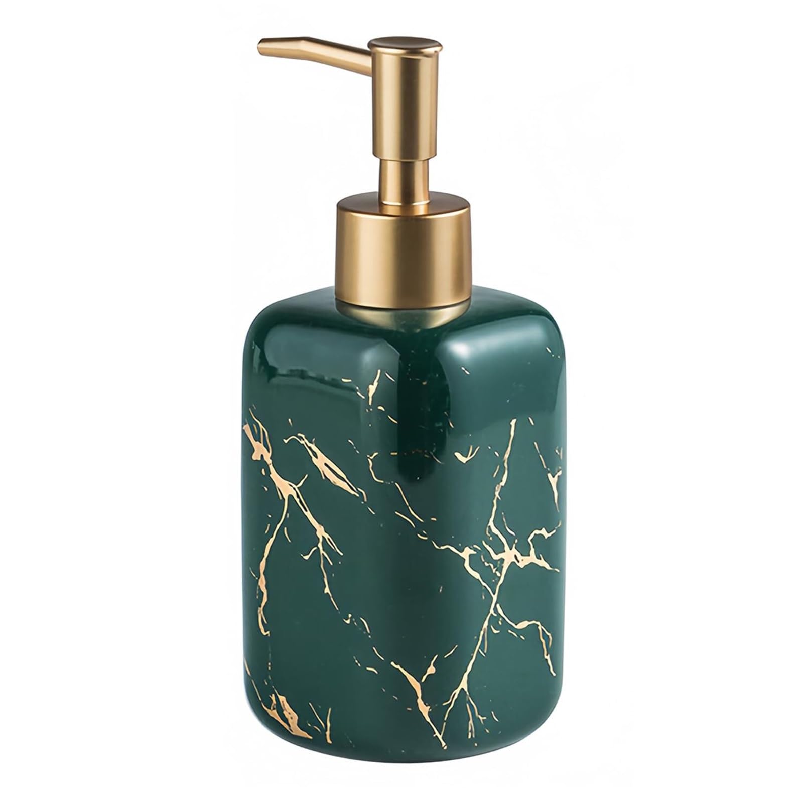 Dish Ceramic Soap Dispenser With Pump Refillable Lotion for Bathroom Bathroom Stuff(Green)