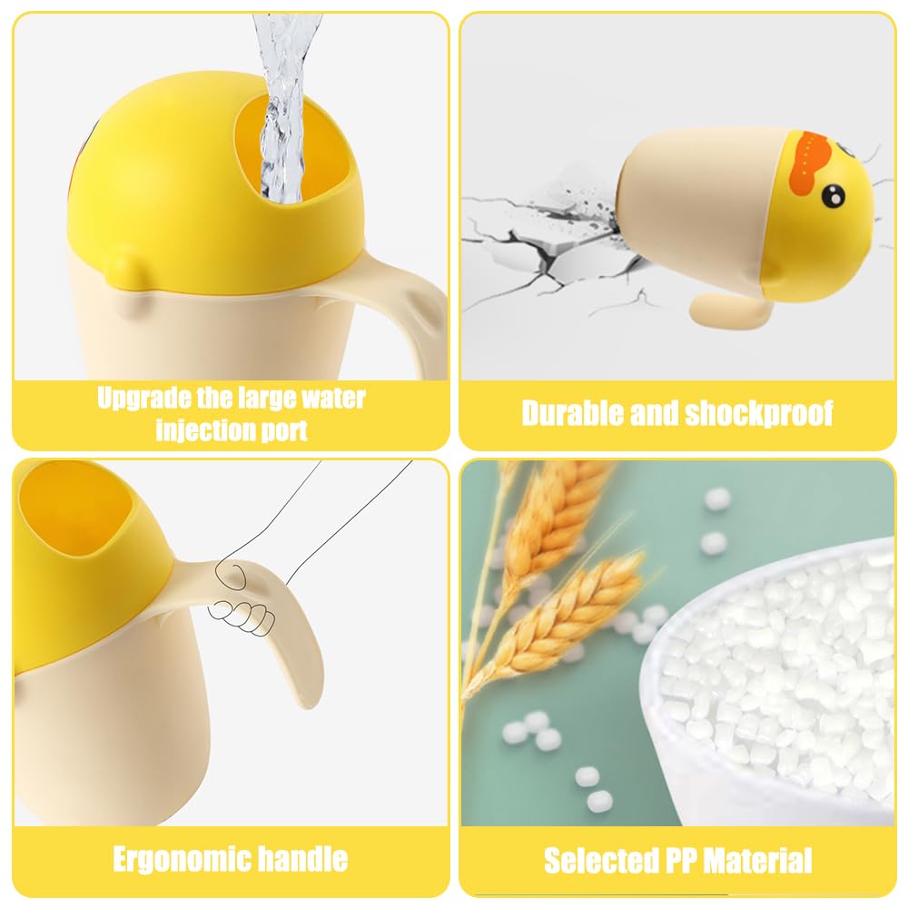 Regadera Baño Bebe, Jarra Baño Bebe con Diseño de Pato, Fácil y Divertido Lavar el Pelo, El Vaso para Lavar el Pelo Perfecto para Bebés y Niños