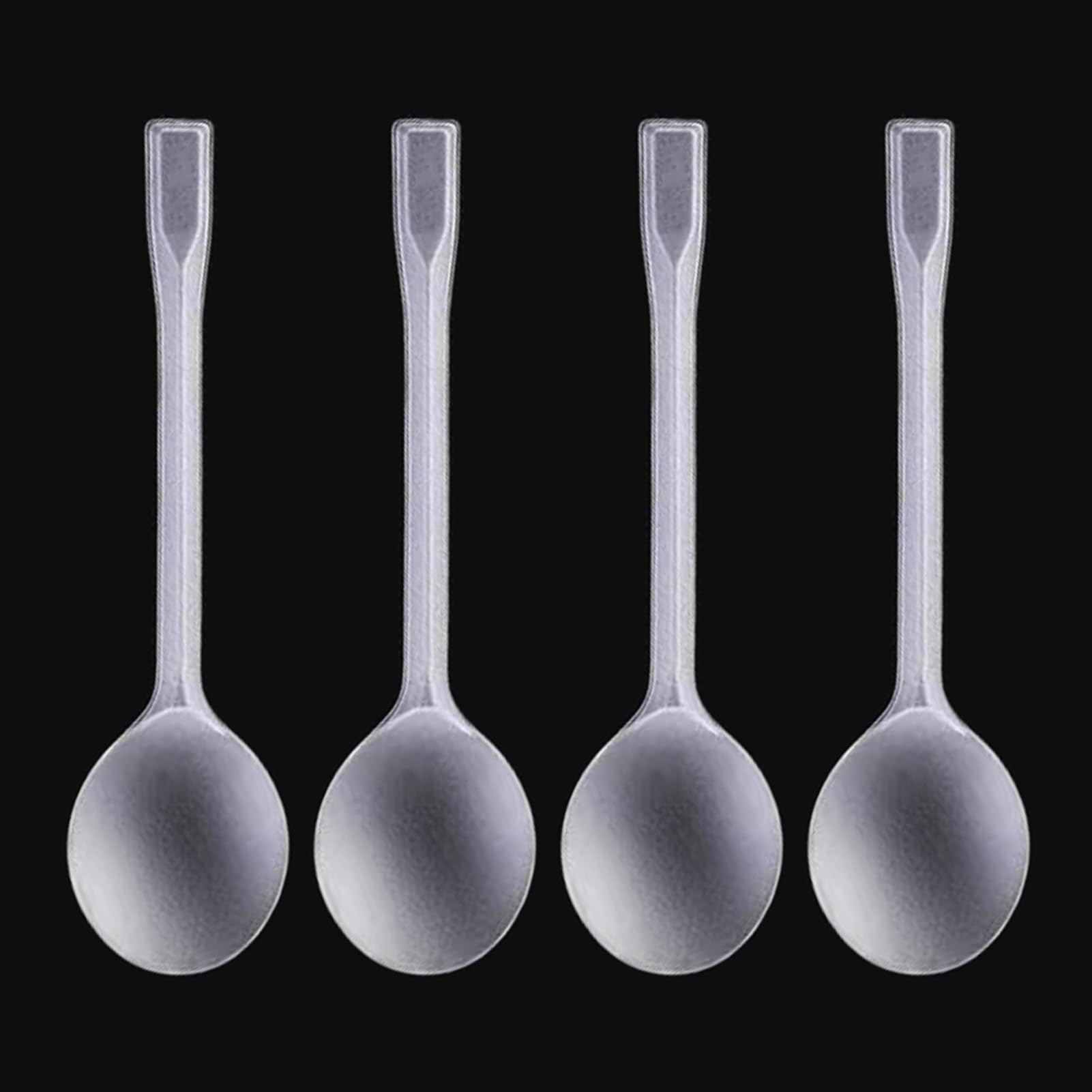 Lot De 100 Cuillères à Dessert Transparentes Réutilisables 14,6cm - Couverts Fêtes Mariages Événements