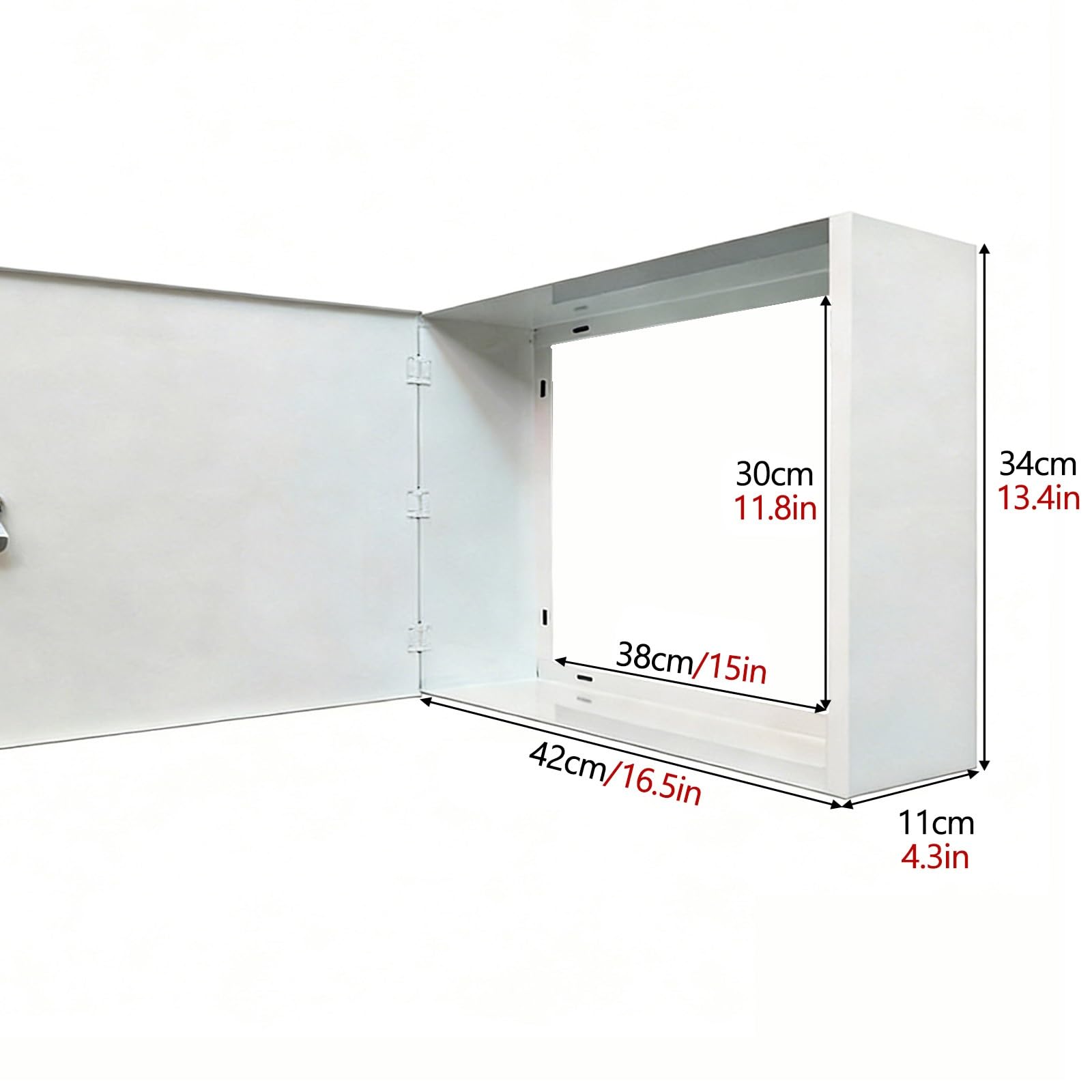 Cubierta de montaje en pared con cerradura de servicio pesado, puerta de acceso oculta para caja de medidor eléctrico, panel de ocultación de metal pintable con llave, protector de tubería de cable mo