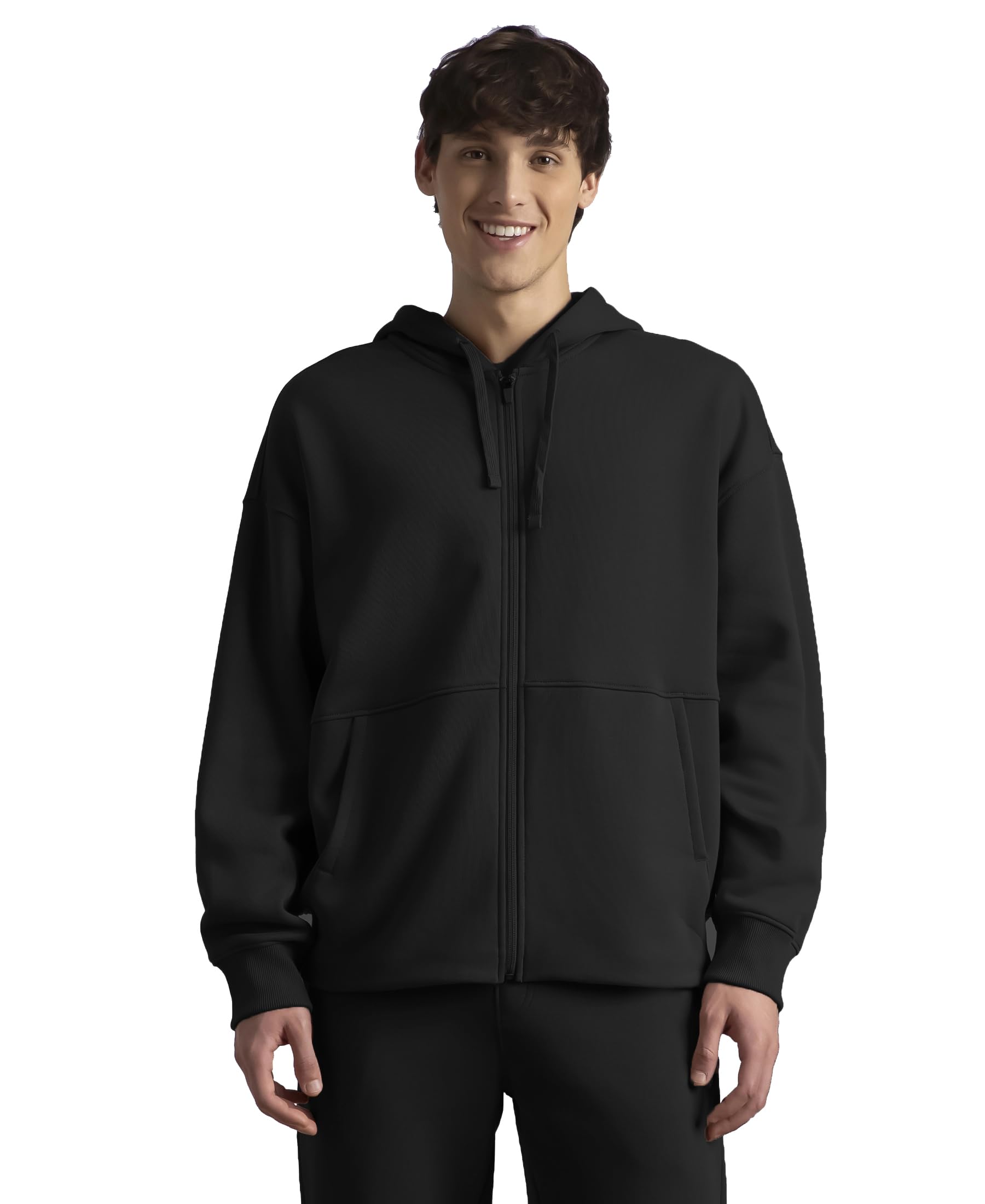 UM77 Men's Oversized Super Combed Cotton Rich Fleece Jacket with StayWarm Technology-image-10