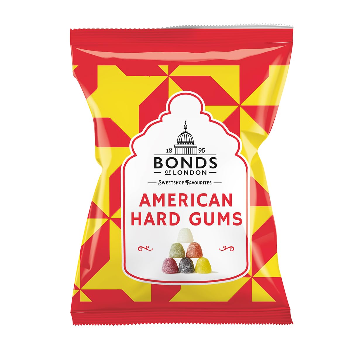 Bondds American Hard Gums Bags | Fruit Flavoured | Sugar Coated | No Artificial Colours or Flavours | 130g | (Pack of 12)