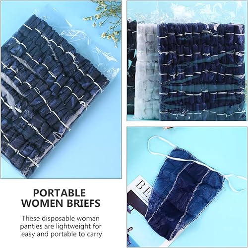 Miniatura 4 de Beaupretty 50 piezas de ropa interior desechable para mujer, ropa interior de tela no tejida, ropa interior para spa, hospitales, viajes de