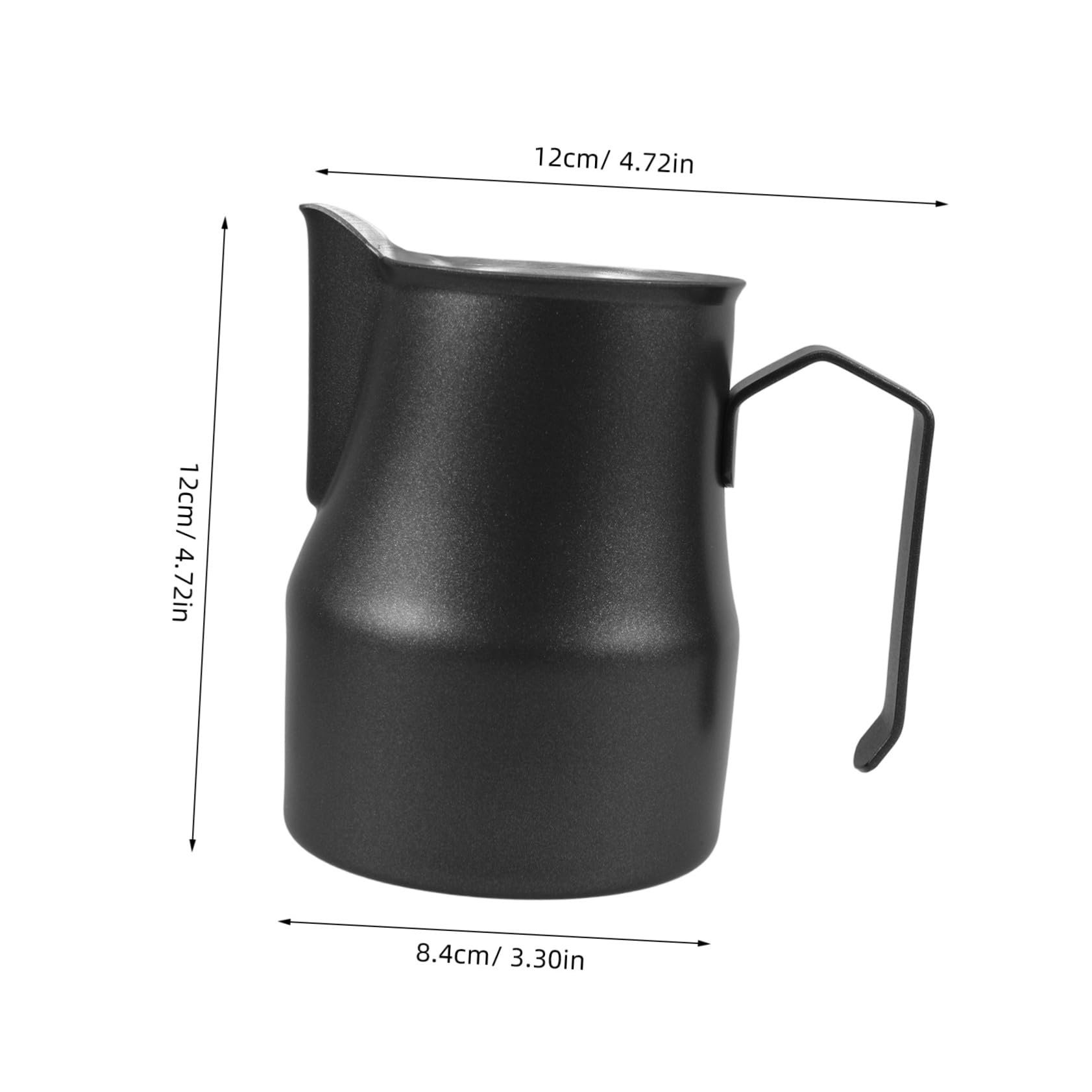 Bricco Latte 480ml in Acciaio Inox Nero per Cappuccino
