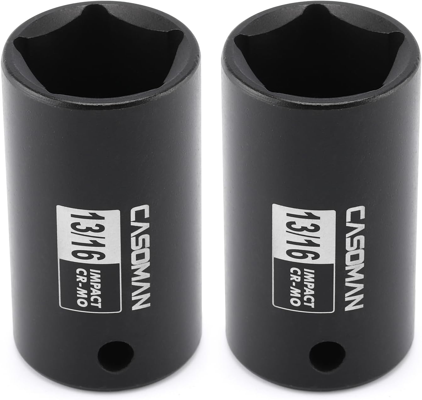 CASOMAN 2PCS 1/2" Drive 13/16" Penta Sockets, 5-Point Utility Socket, CR-MO, Removes and Installs Penta Nuts and Bolts for Utility Service