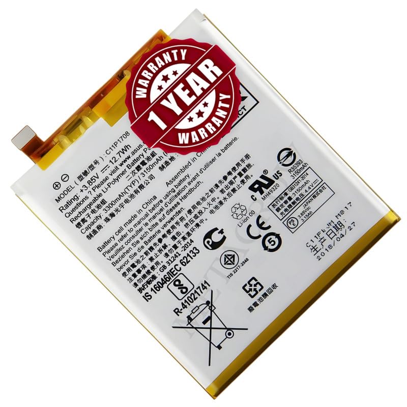 Image of Original C11P1708 Battery Compatible for Asus Zenfone 5z (ZS620KL, Z01RD) - (3300mAh) - 1 Year Warranty JK1
