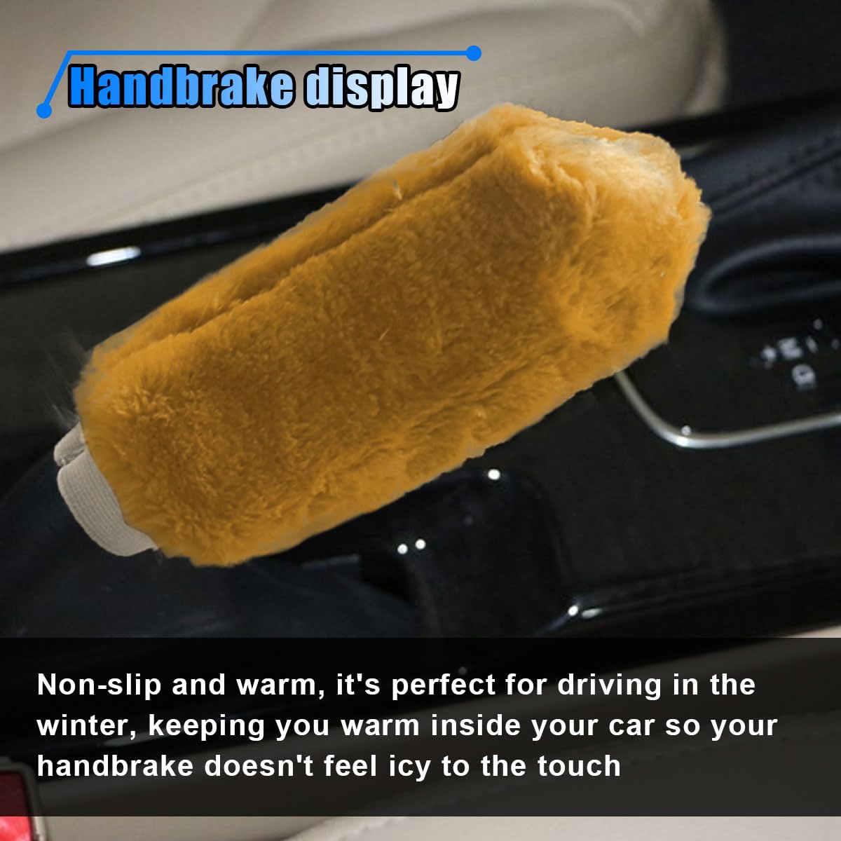 2PCS Plush Car Gear Shift Knob Cover Handbrake Cover Soft Fluffy Shift Knob Brake Handle Protector Universal Car — view 4