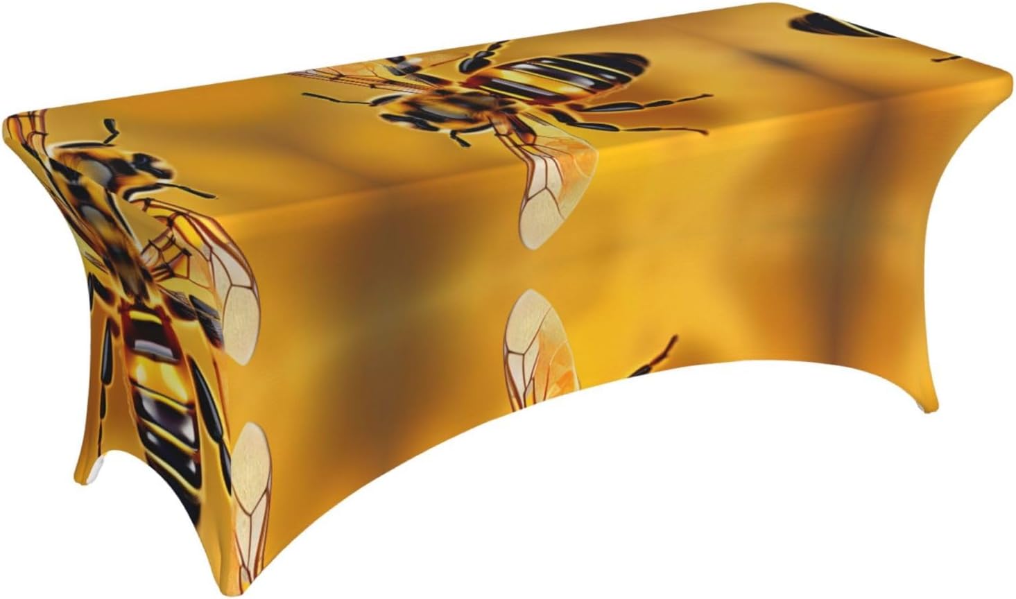 Honey-Bee Print Table Cover Rectangular Tablecloth for 6-Foot Tables for Wedding Banquets Outdoor