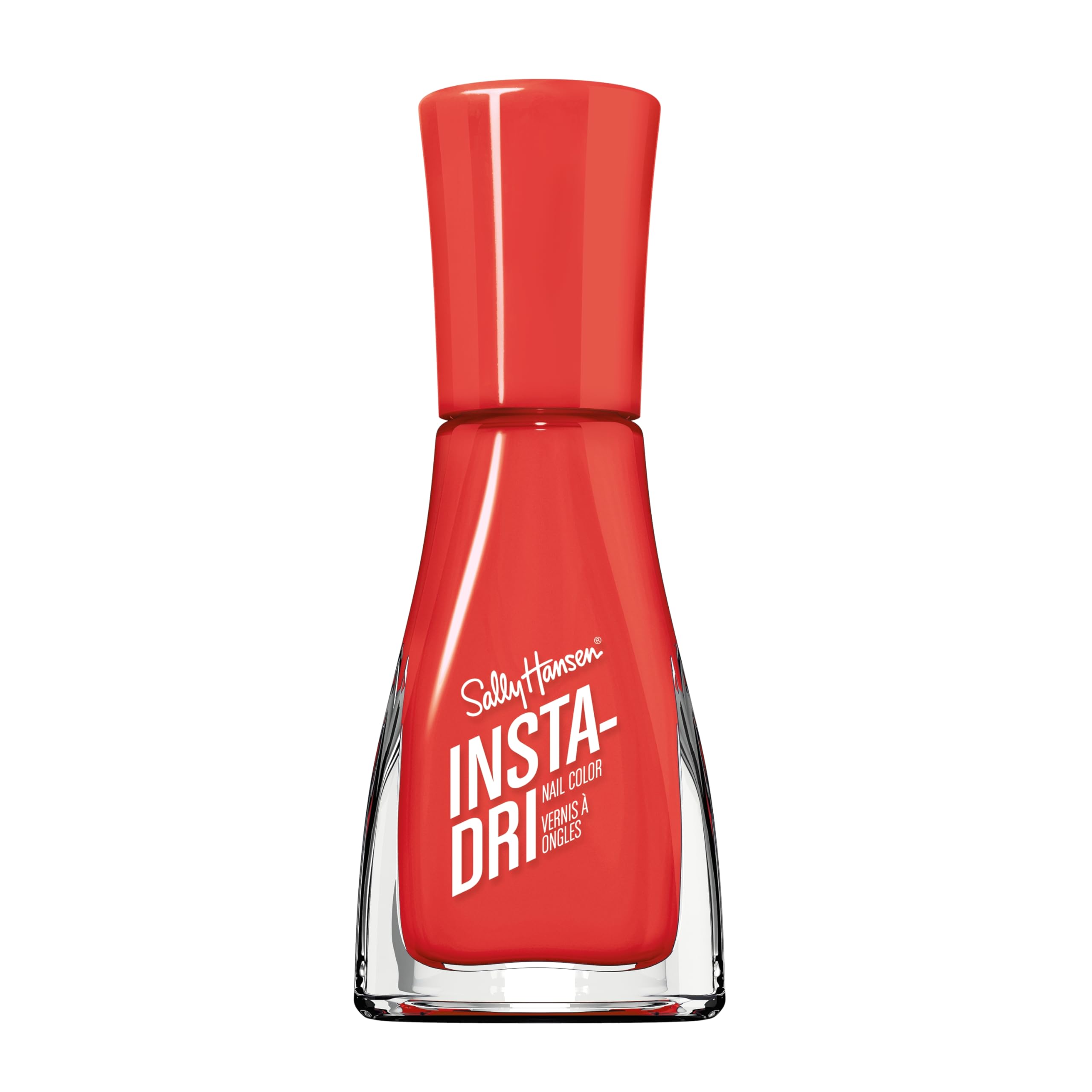 Sally Hansen Insta-Dri Nail Polish, Hail Cherry, 60 Seconds Quick Drying, Long Lasting, Streak Free, Shiny Finish, 3-in-1 Formula, Built in Base and Top Coat, 9.17ml