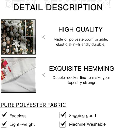 Miniatura 6 de FLYVET Tapiz de Navidad para colgar en la pared, decoración de árbol de Navidad, festival de invierno, tapiz de pared, telón de fondo de fotografía,