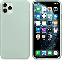 Capinha Colorida Compatível Com iPhone 11 Pro Max Vermelha ,Preta, Laranja, Amarela, Azul, Rosa, Pink, Branca, Lilás, Marrom, Verde, Roxo, Case Slim Flexível Aveludada Com 3 Camadas De Proteção PREMIUM ONYK (VERDE CLARO)
