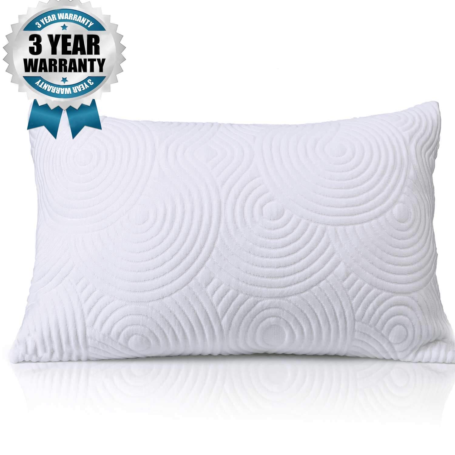 Shredded Memory Foam Bed Pillow for Sleeping - Thick Thin Adjustable Cool Cooling Pillowcases for Side Back Sleepers - Soft Firm Neck Pain Support - Best Home Bedding Gift Men Women Sleep, Queen Size