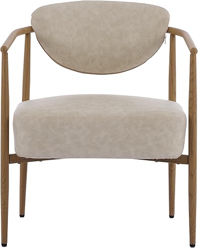 Miniatura 6 de Modern Woven Fabric Arm Chair for Dining Room, Living Room, Bedroom, Desk, Kitchen, Restaurant and Bar Counter - Comfortable Seating with Metal