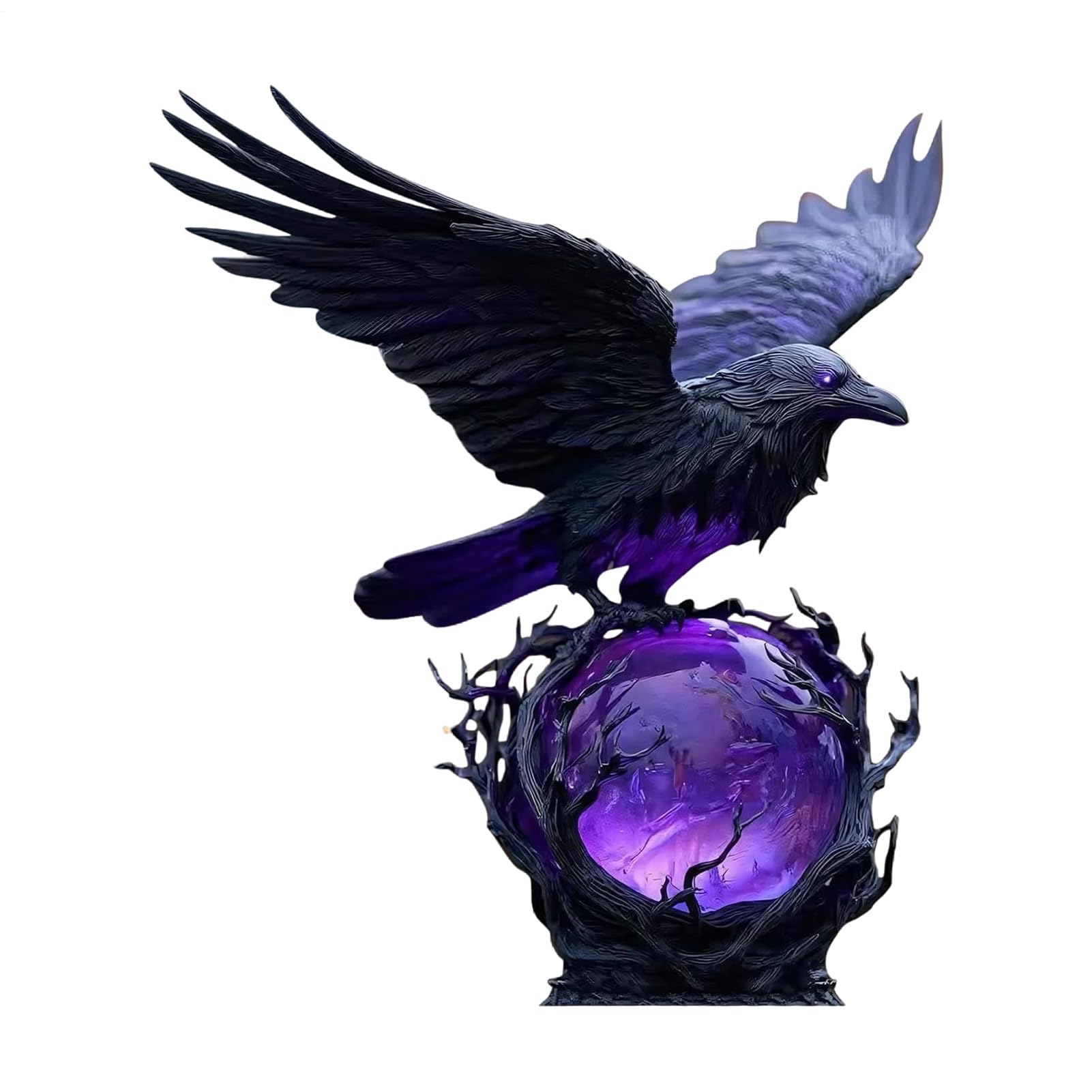 Raven Light | Rechargeable Dark Aesthetic Resin Lamp | Novelty LED Desk Lamp Raven Statue | for Bedroom Living Room Home Office Study Bedside Cabinet Shelf Halloween Party Gothic Art Decor