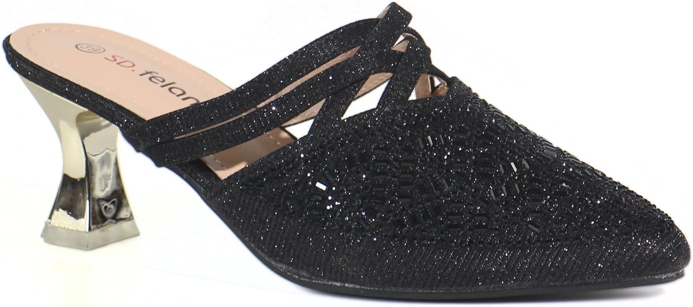 SD Felano Women’s Slide Heels – Stylish Comfortable Slide-On High Heels for Women, Platform Heels for Parties, Weddings, and Evening Events, Elegant