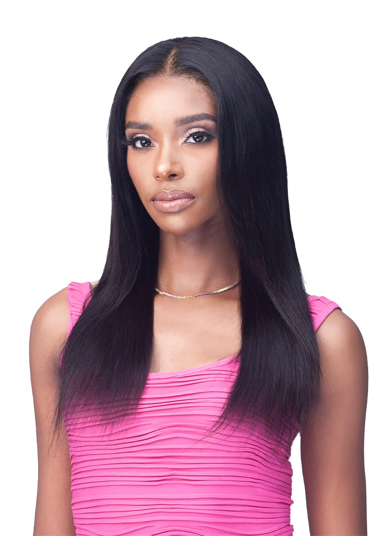 BOBBI BOSS Unprocessed Human Hair 13X4 Hand-Tied HD Lace Wig MHLF553 IMANI 22" (Natural Black)