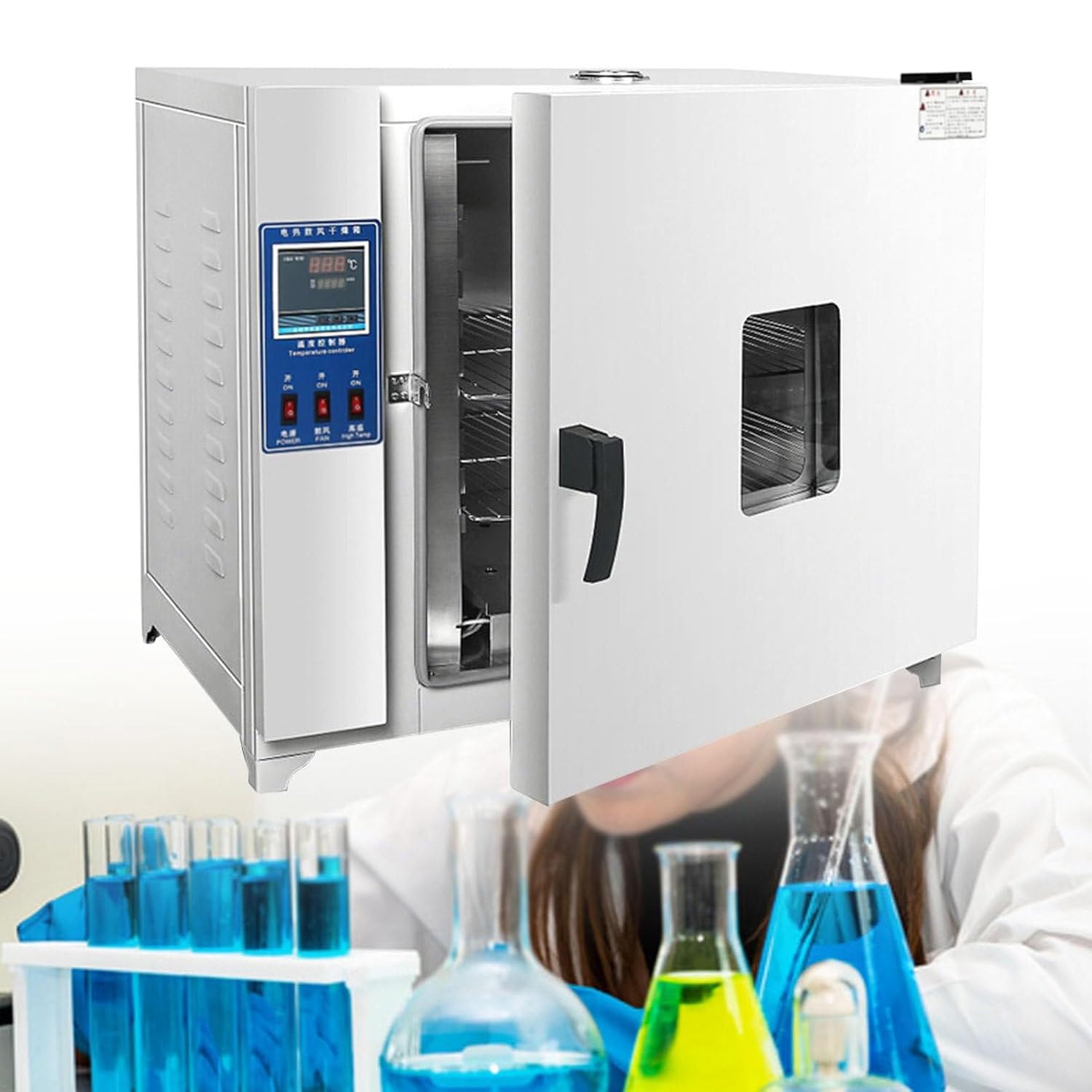 Horno de Secado de Laboratorio con convección de Aire Forzado y Control Digital de Temperatura para un Calentamiento Uniforme en la investigación científica.