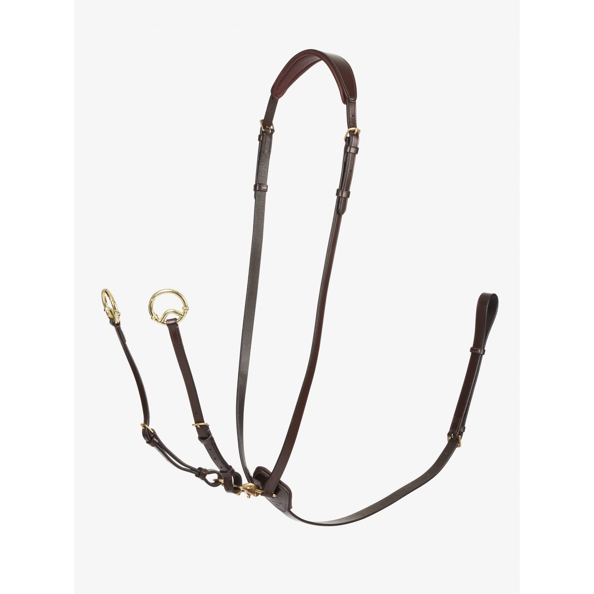 LeMieux Kudos Running Martingale - Havana/Brass Cob