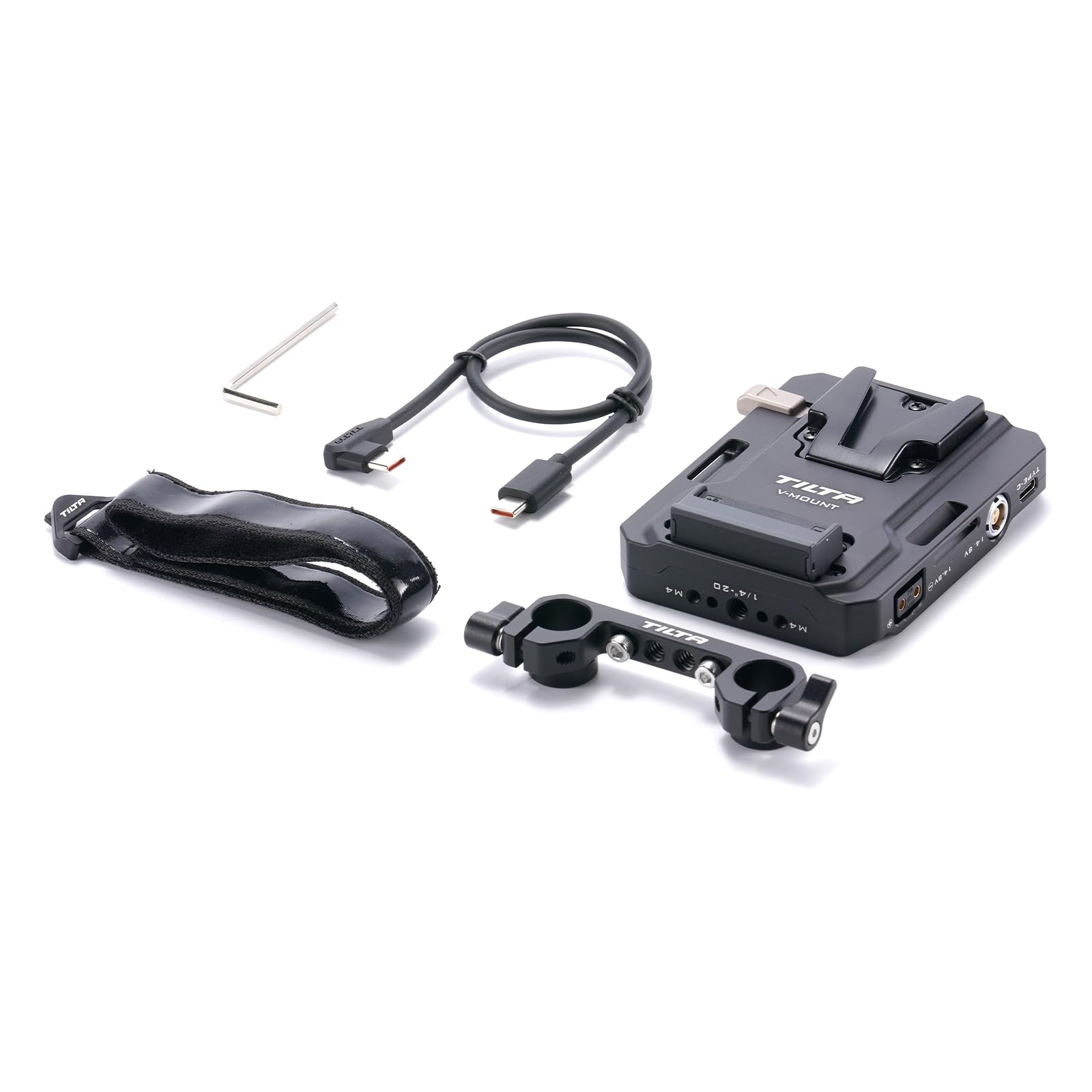 Tilta Kit de Plaque de Batterie Mini PD V Mount avec 100 W Câble d'alimentation USB-C à Angle Droit de 35 cm - Noir TA-BTP4C-V-B