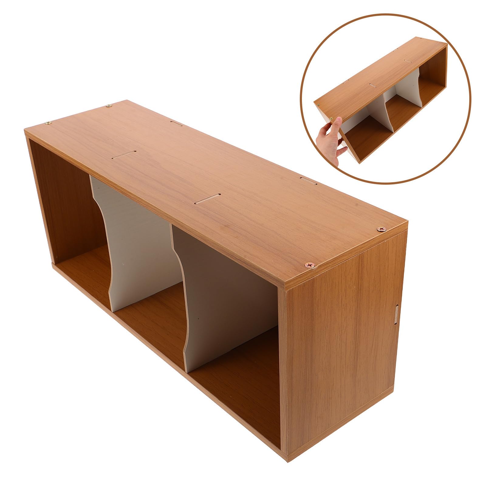 TOYANDONA Porta CD da Tavolo in Legno Versatile Struttura Facile da Smontare, Supporto per Dischi e Giochi per Ambiente Desktop e Collezione di Dischi