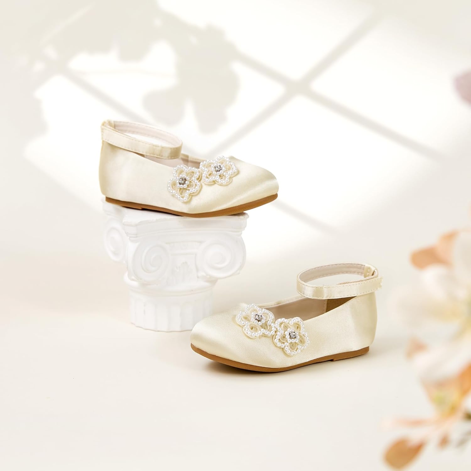 Felix & Flora Girls Toddler Little Ballet Shoes - Flower Girls Mary Jane Flats Dress Shoes Party Wedding - Image 3