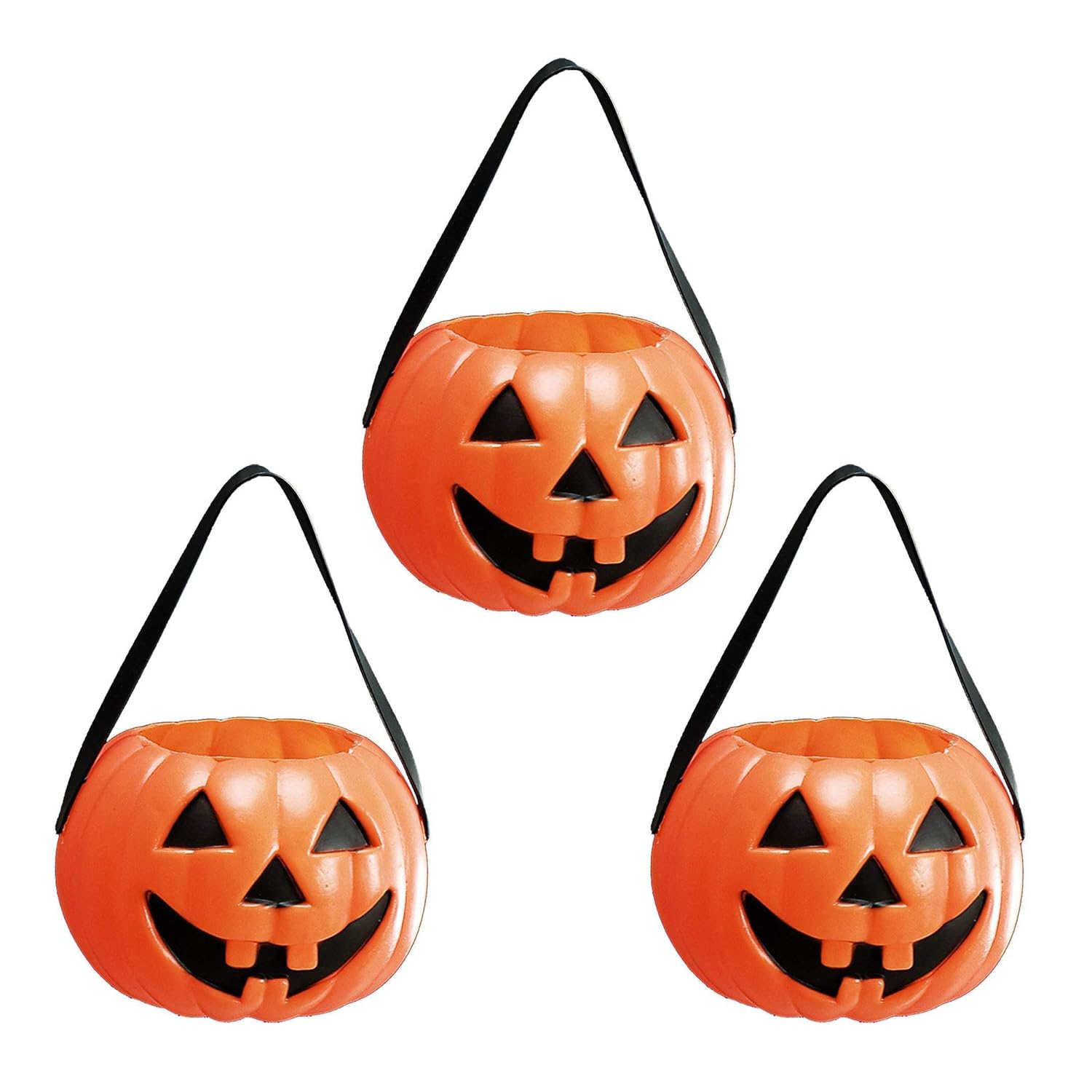 Kaku Fancy Dresses Halloween Pumpkin Baskets For Kids | Trick Or Treat Large Plastic Basket | Halloween Decoration Prop - Pack Of 3, Orange (B0CK7TL4Y1) Amazon Price History, Amazon Price Tracker