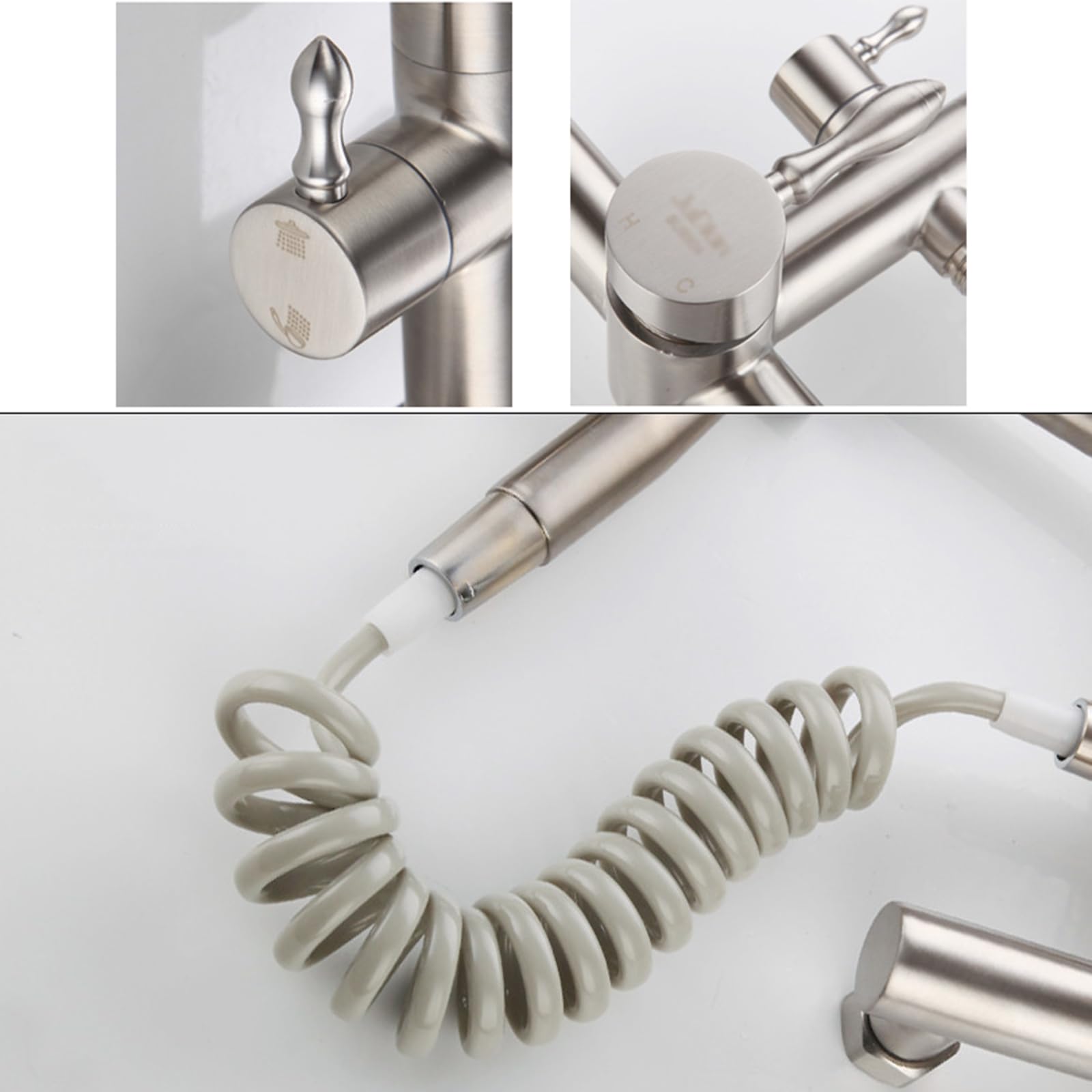 Rubinetti da Cucina a Muro con doccetta Rubinetto da Cucina Rubinetti da Cucina a Muro Miscelatore Miscelatore Acqua Calda e Fredda Rubinetto da Cucina Rubinetto B modalità Singola-Sinistra