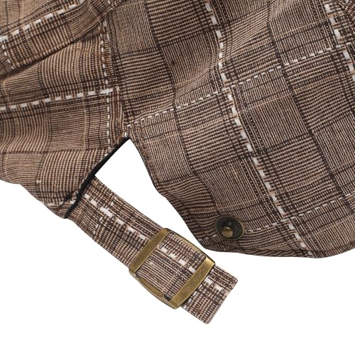 Image of ZLYC Men Cotton Flat Cap Summer Scally Ivy Gatsby Newsboy Beret Driver Cabbie Hunting Hat