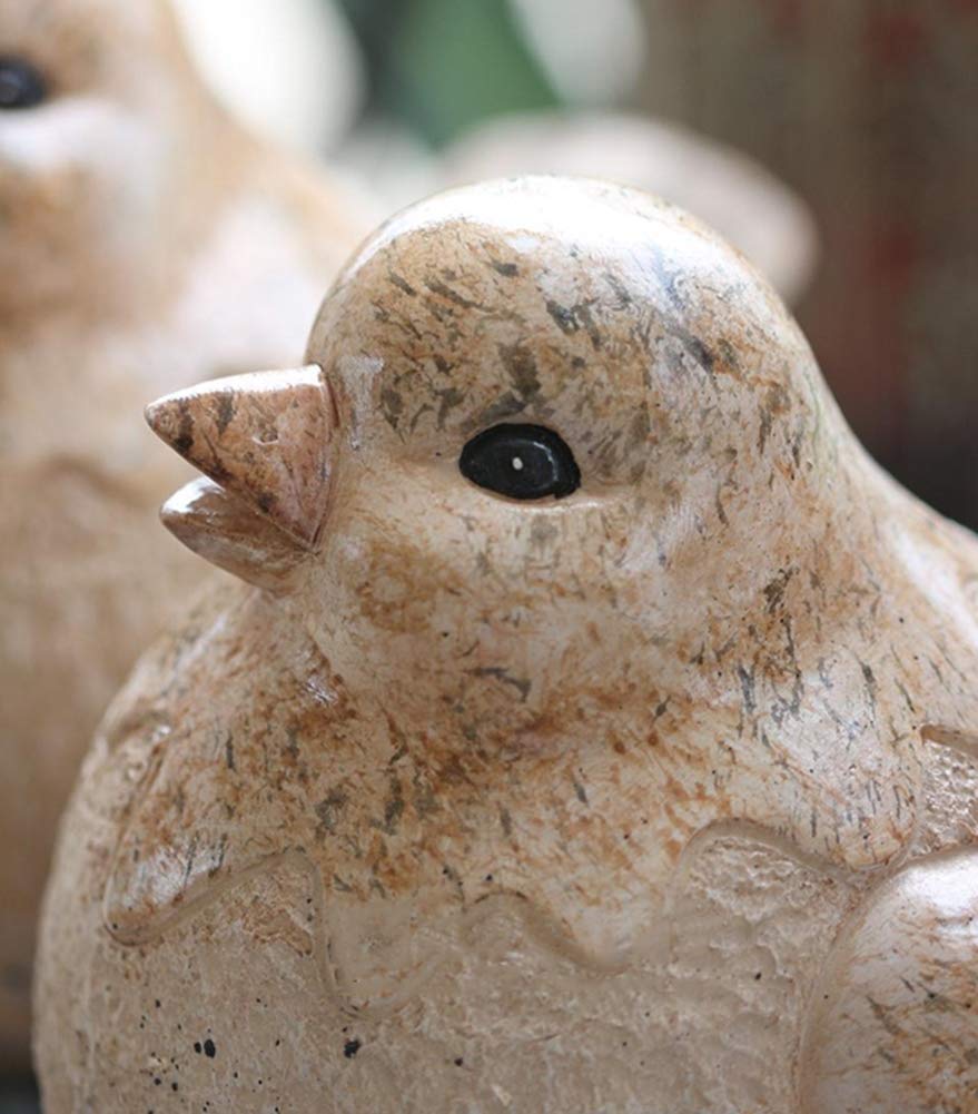 Statue Oiseau Jardin COMFOLIVING – Mère & Oisillons Résine, Décoration Arbre Extérieur, Ornement Naturel Tronc & Pelouse