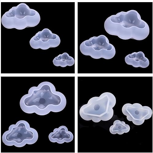 Miniatura 5 de FineInno 3 moldes de resina de nube, moldes de silicona de nube 3D para resina epoxi, fabricación de jabón de velas, decoración del hogar