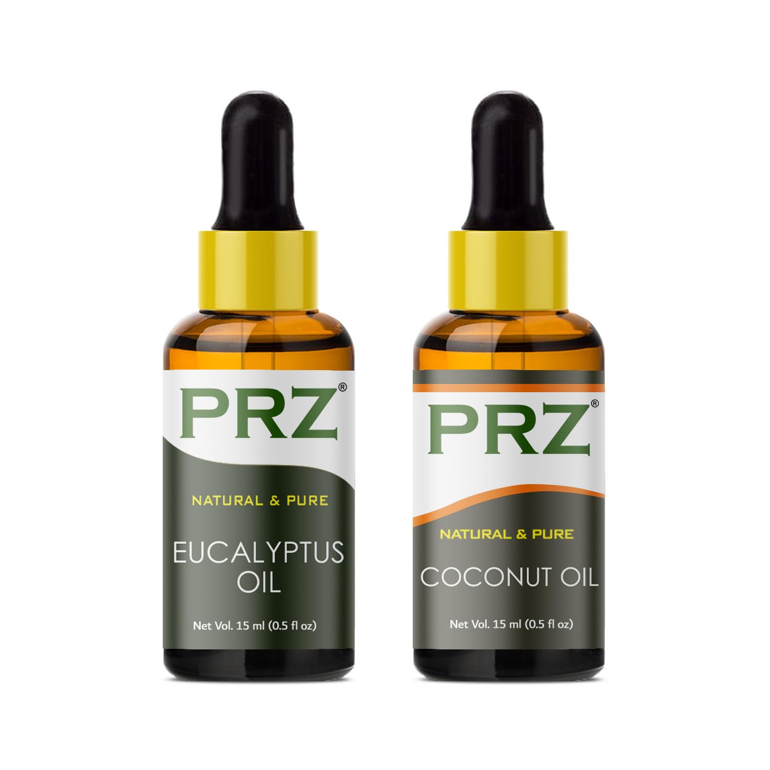 PRZ Combo of Eucalyptus Essential Oil & Cold Pressed Extra Virgin Coconut Carrier Oil, 100% Pure Natural & Therapeutic Grade Oil for Aromatherapy, Body Massage, Skin Care & Hair Growth (15ML Each)-picture-45